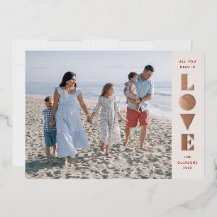 Foil Geo Love Valentine's Day Photo Card - Red