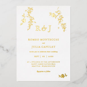 Foil Gilded Romantic Floral Wedding