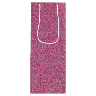 Foil Glitter Dots, Pink-Silver-WINE GIFT BAG