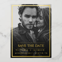 Foil GOLD  ELEGANT FRAME PHOTO SAVE THE DATE 