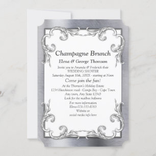 Foil-Gold-Silver-Brass Couple Shower Invitation
