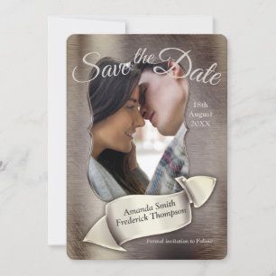 Foil-Gold-Silver-Brass Save the Date Invitation