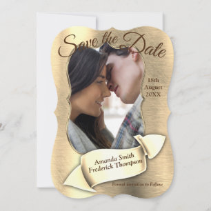 Foil-Gold-Silver-Brass Save the Date Invitation