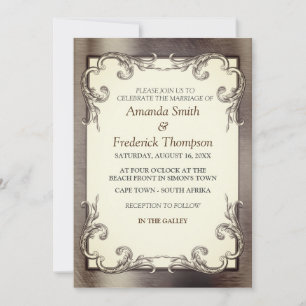 Foil-Gold-Silver-Brass Wedding Invitation