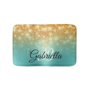 Foil Golden Glitter Bath Mat