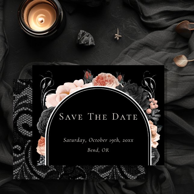 FOIL Gothic Vintage Wedding Save The Date Card (Creator Uploaded)