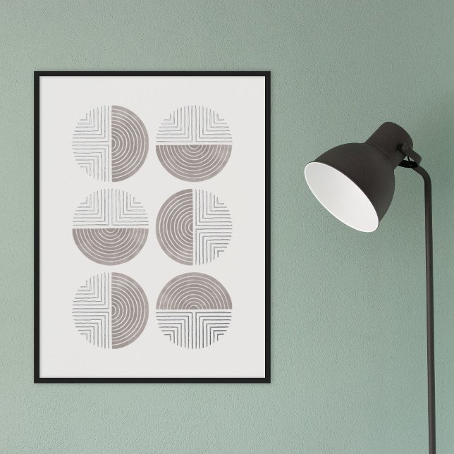 Foil Grey Circle Geometric Art Print Poster (Creator Uploaded)