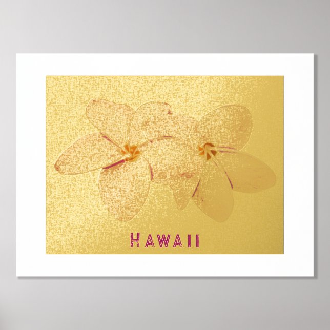 Foil Hawaii Plumeria Flower Print (Front)