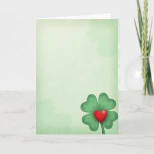 Foil Heart Clover Good Luck Card