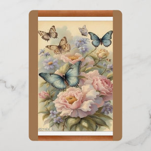 Foil Holiday Cards with Floral Designs