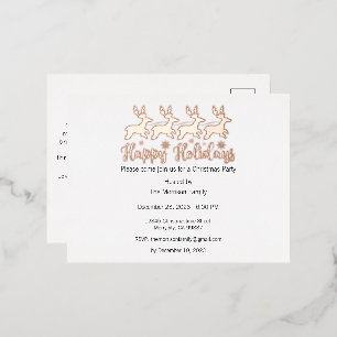 Foil Holiday Post Card, Happy Holidays, Christmas