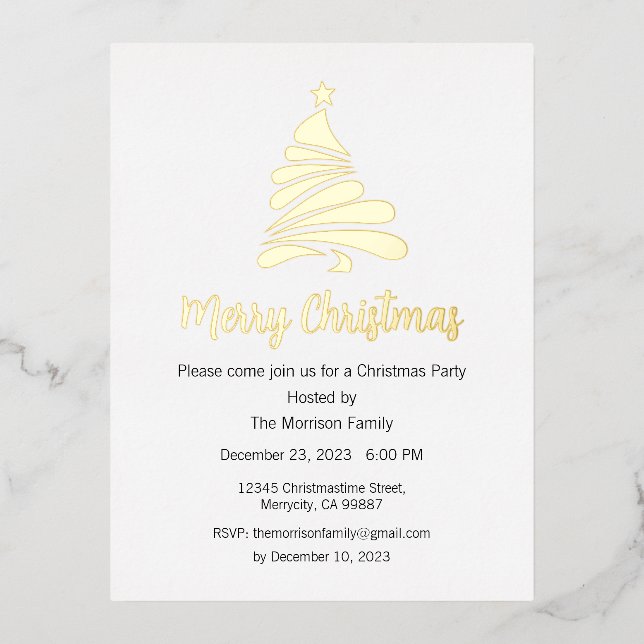 Foil Holiday Post Card, Happy Holidays, Christmas (Front)