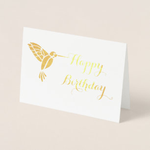 Foil Hummingbird Birthday Card