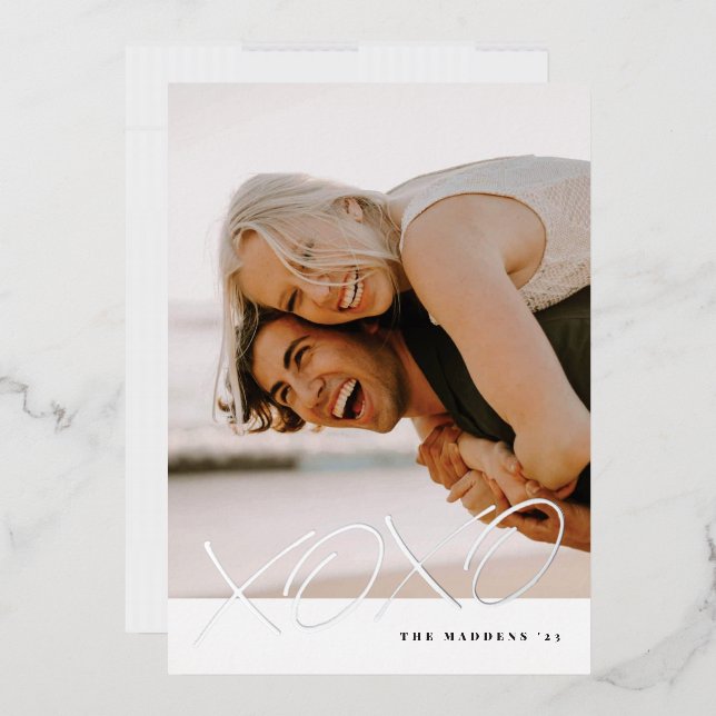 Foil Inked XOXO Valentine's Day Card - Black (Envelope)