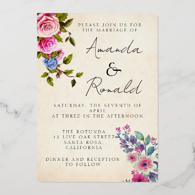 Foil Invitation wedding (Front)