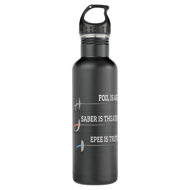 Foil Is Art Fencing Fencer Epee Fencing 710 Ml Water Bottle (Front)