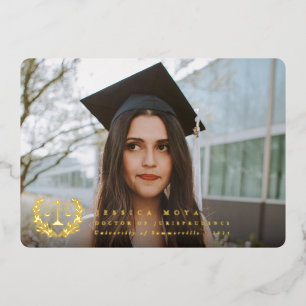 Foil JD Law Scales Graduation Photo Announcement