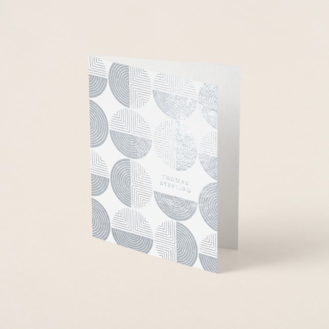 Foil Labyrinth Circle Pattern Stationery Note Card (Front)
