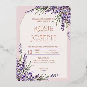 Foil Lavender Wedding Invitation