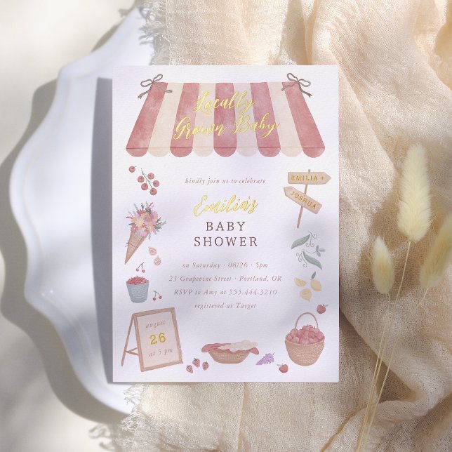 Foil Locally Grown Baby Farmers Market Baby Shower (Creator Uploaded)