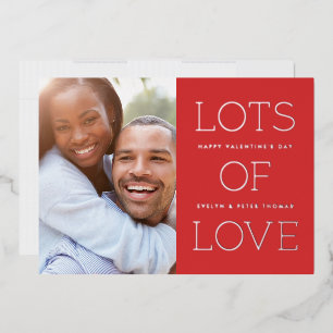 Foil Lots of Love Valentine's Day Card - Red