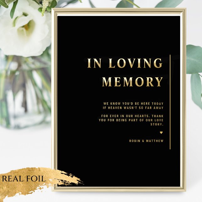  Foil, Loving Memory Minimalist Black Wedding Sign (Creator Uploaded)