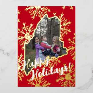 Foil Maine Family Holiday Card