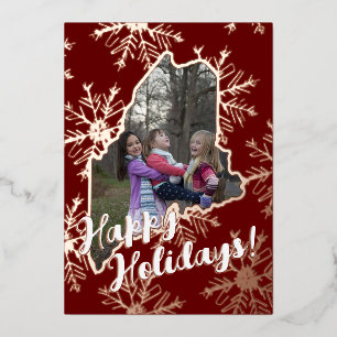 Foil Maine Family Holiday Card