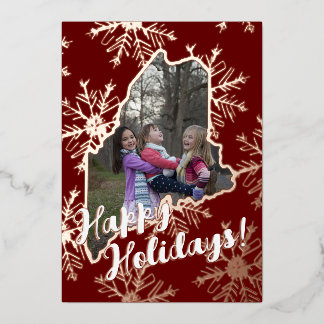 Foil Maine Family Holiday Card