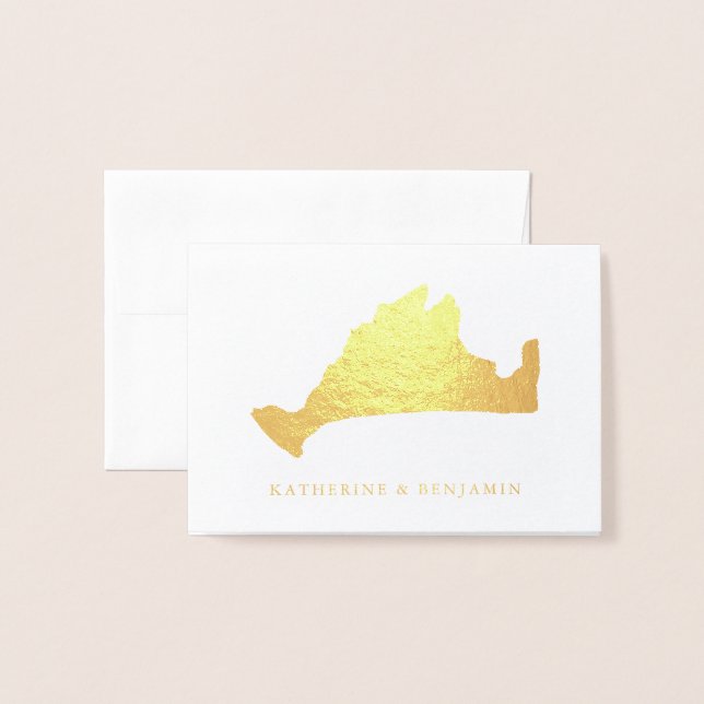 Foil Map of Marthas Vineyard with Names Card (Front With Envelope)