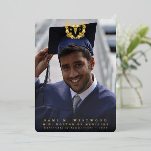 Foil MD Caduceus Graduation Photo Announcement