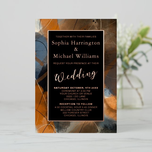 Foil Modern Abstract Editable Template Earthy Boho (Standing Front)