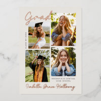Foil Modern Grad Announcement Multiple Photos