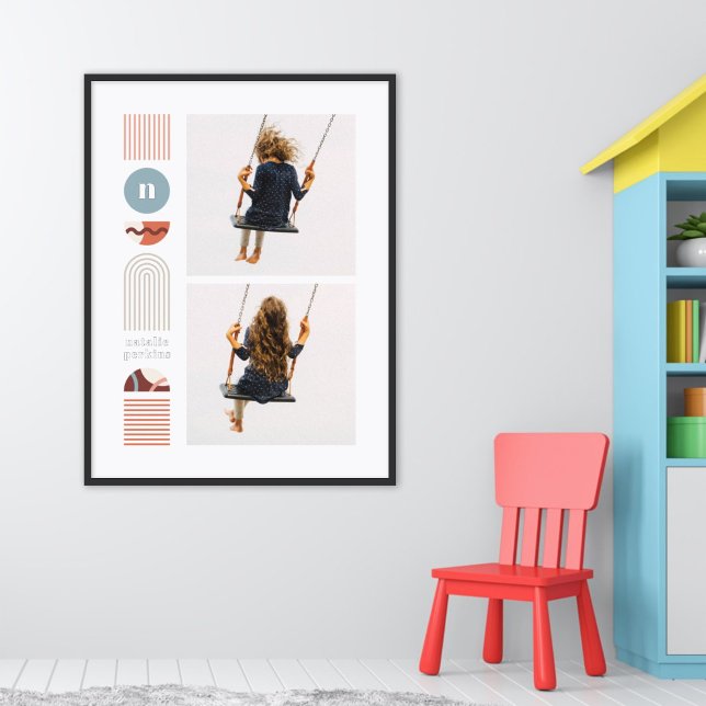 Foil Modern Rainbow Monogram Photo Collage Art Prints (Creator Uploaded)