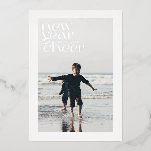 Foil Modern Trends New Year Cheer Photo Card