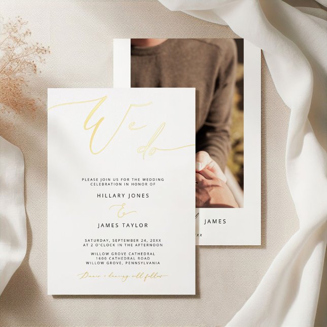 FOIL Modern We Do Calligraphy Wedding invitation  (Creator Uploaded)