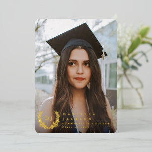 Foil Monogram 2 Photo Graduation Announcement
