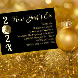 Foil New Years Eve Party Sand Dollar Invitation