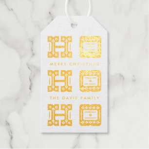 Foil Ornate Frame Merry Christmas Gift Tag