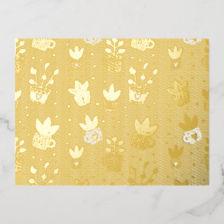 Foil Plant Lover Postcard – Botanical Art Print wi