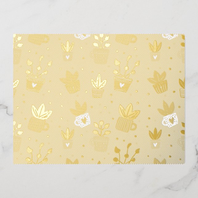 Foil Plant Lover Postcard – Botanical Art Print wi (Front)