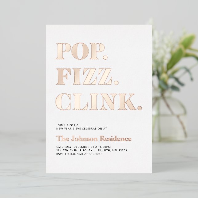 Foil Pop Fizz Clink New Year's  (Standing Front)
