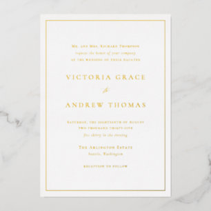 Foil Pressed Typography Formal Wedding Photo