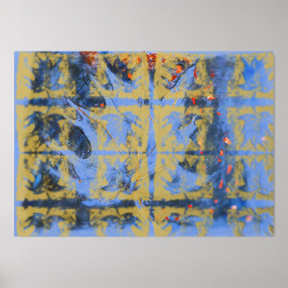 Foil Print- Gold, Matt - Leaf in Blue Foil Prints