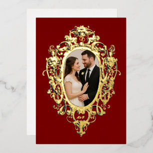 Foil Rococo Cartouche Photo Template Wedding