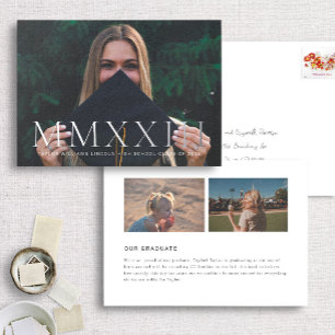 Foil Roman Numeral Photo Graduation Announcements