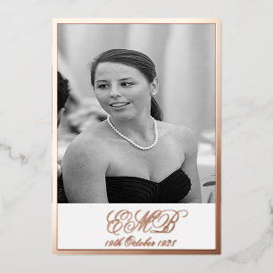 Foil Rose Gold 90th Birthday Elegant Photo 