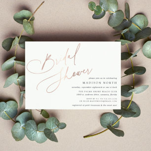 Foil Script   Simple Elegant Bridal Shower