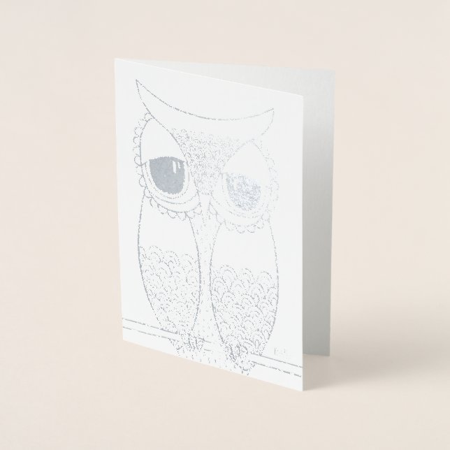 FOIL SILVER TRANSFER Owl Always Love You Greeting Foil Card (Front)