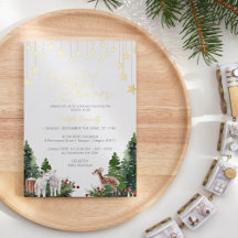 FOIL Simple Classic Christmas White Baby Shower